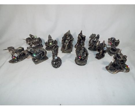 A collection of 12 Myth and Magic pewter figures to include The Leaf Spirit, Playmates, The Dragon Queen, The Dragon Rider, T