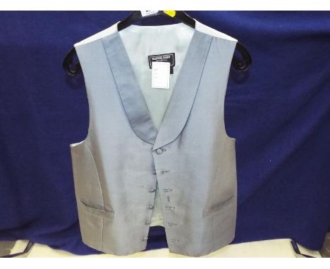 Magician's stage wear - a Bespoke Right, Pall Mall, London silk gentleman's good quality waistcoat,metallic light blue
