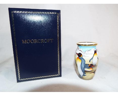 A Moorcroft fine handpainted enamel entitled Antarctic Paradise issued in a limited edition of 50 (No 40) in original box 6 c
