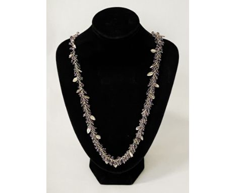 FRESHWATER PEARL &amp; AMETHYST NECKLACE BY DOWER &amp; HALL 2OZS APPROX
