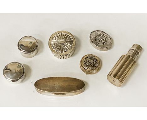7 HM SILVER PILL BOXES &amp; OTHER 9 OZS APPROX