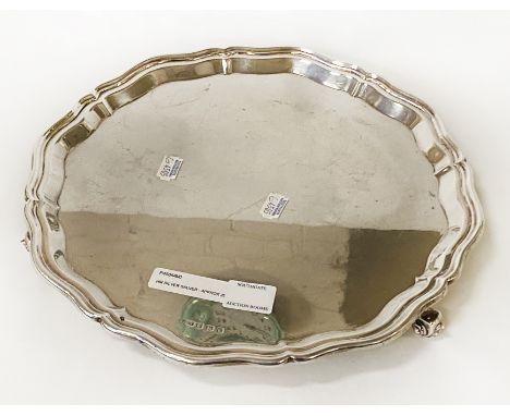 HM SILVER SALVER - APPROX 25 OZ - 31. 5 CMS (D)