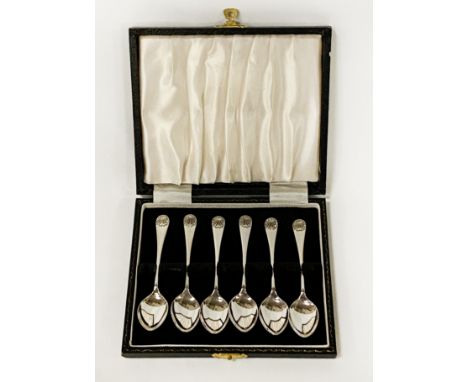 6 H/M SILVER SPOONS - CASED 2OZS APPROX