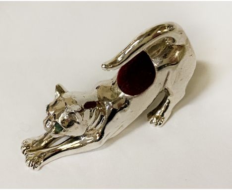 STERLING SILVER CAT - 23.6 GRAMS - 3 CMS (H) APPROX