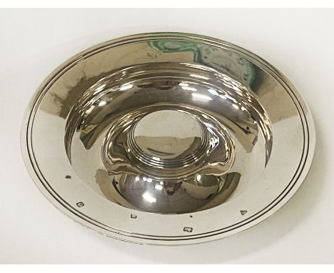 H/M SILVER DISH 10OZS APPROX 17CMS (D)