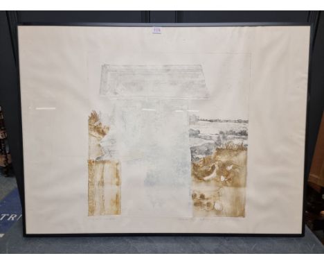 Joseph Johannes (Joop) Visser, 'Acid Rain &amp; Chalk', signed, inscribed and dated 1979, artists proof etching, pl.61 x 60cm