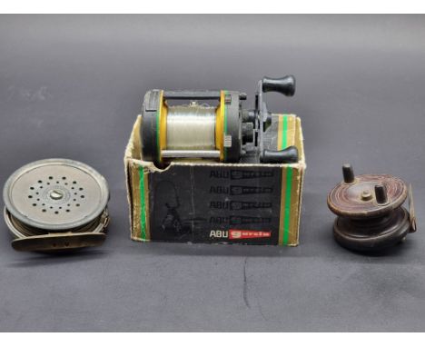 Angling:&nbsp;three fishing reels, to include a Hardy's example.