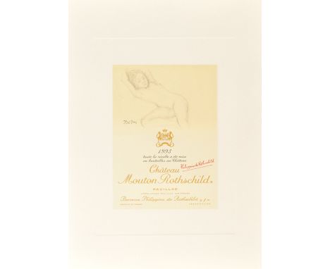 AFTER BALTHUS Untitled, lithograph, 1993, signed in the stone by the artist and by Phillipe de Rothschild, 46cm x 33cm, frame