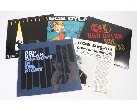 4 x Bob Dylan LPs. Oh Mercy CBS 4658001 with inner sleeve. Hearts Of Fire Soundtrack CBS 460001. Side Tracks 3 x 180gm LPs, M