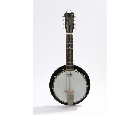 Jetel banjo mandolin, with mother-of-pearl inlaid fretboard