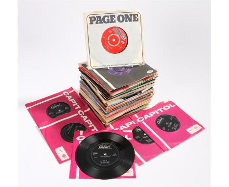 7" Single Black Vinyl Carrying Case containing app 70 x 1960s/early 70s singles to include The Rolling Stones (5) The Beach B