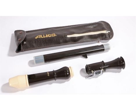 Amos recorder, cased 