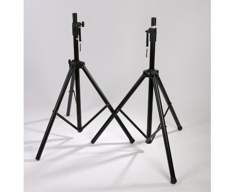 A pair of Ed Sheeran's amplifier tripods, in black with bar legs. All of the Ed Sheeran Collection has come from Ed Sheeran h