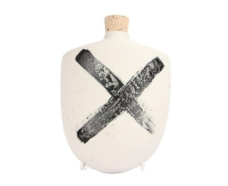 Ed Sheeran's flask, pottery with a black X. All of the Ed Sheeran Collection has come from Ed Sheeran himself and is to be so