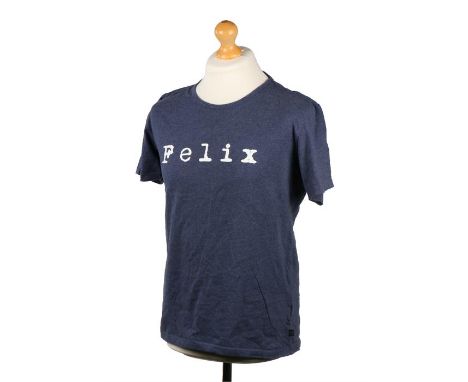 Ed Sheeran's t-shirt, Just Jeans, blue t-shirt with Felix in white, size M. All of the Ed Sheeran Collection has come from Ed