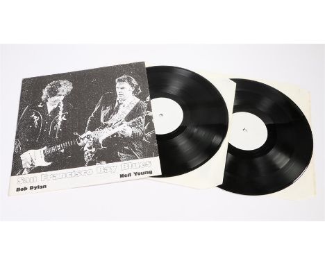 Bob Dylan &amp; Neil Young - San Francisco Bay Blues, Live 1988. Fan club edition limited to 400 copies, 2 x LPs in folder sl