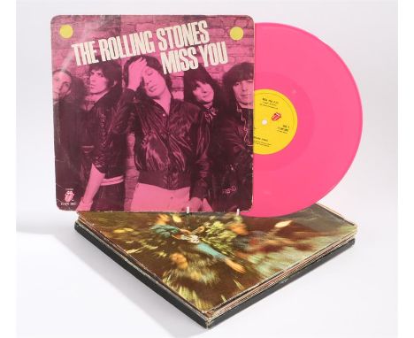 10 x 1960s/70s Rock/Country Rock LPs &amp; Blues Collections. The Rolling Stones (2) - Aftermath, Miss You 12" single pink vi