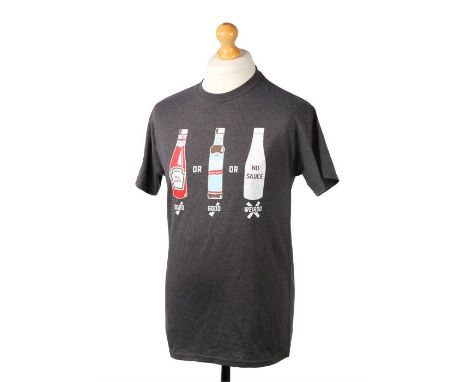 Ed Sheeran's t-shirt, three sauce bottles with the text Good, Good, Weirdo, size M. All of the Ed Sheeran Collection has come