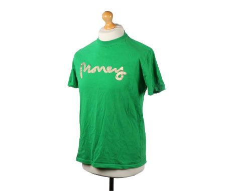 Ed Sheeran's t-shirt, in green with the gold text Money, size M. All of the Ed Sheeran Collection has come from Ed Sheeran hi