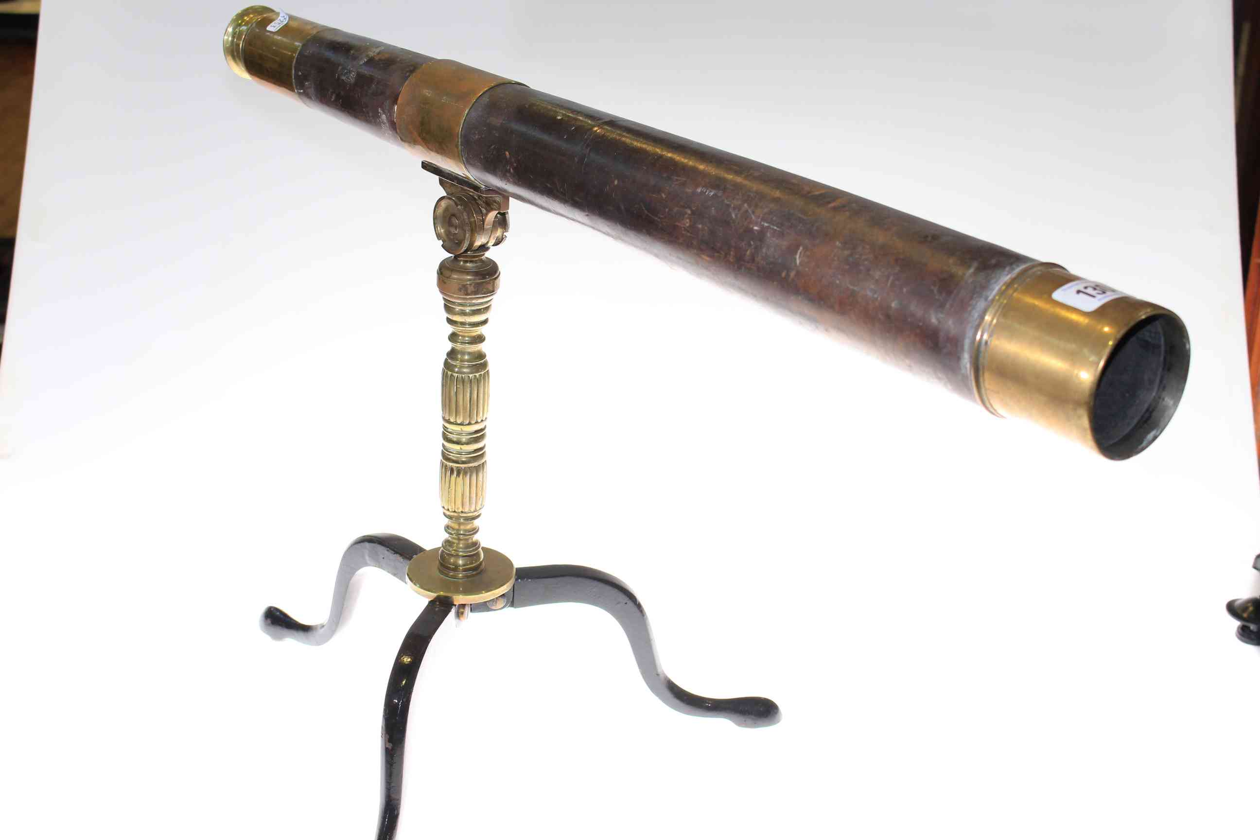 19th Century brass telescope by Cary 181 Strand, London, numbered 704 ...