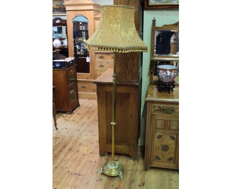 Satin brass telescopic standard lamp