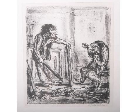   Weber, Andreas Paul (1883/93 - 1980), "Geteilter Meinung", Lithografie, re. u. handsign,  in der Platte numm. 23778, li. u.