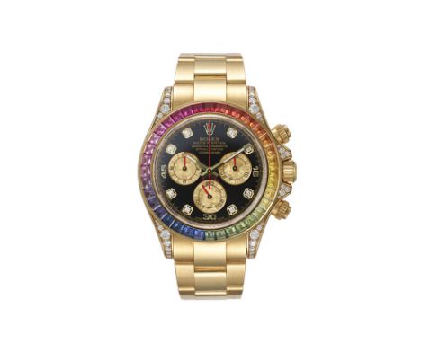 Rolex, Daytona  Rainbow , réf. 116598RBOW,/2118 montre-bracelet chronographe en or 750 sertie de diamants et d'un arc-en-ciel