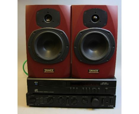 AN AUDIOLAB 8000A COMPONENT HI-FI AMPLIFIER, an Arcam Alpha Plus Compact Disc player and a pair of Tannoy Reveal speakers