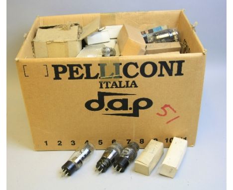 A BOX CONTAINING A FAIRLY LARGE QUANTITY OF VINTAGE VALVES, these include DW4/350, APV 4, VU39A, CRC-1625 valves most are pac
