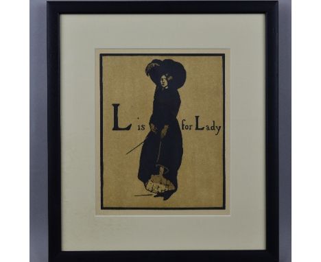 SIR WILLIAM NICHOLSON (BRITISH 1872-1949), 'L is For A Lady', a lithograph from the 'An Alphabet' series published in 1898, m