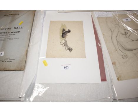 Harriet Churchyard, sketch of dogs; multi Woodbridge sketch book; George Rope of Blaxhall, horse drawing; Harry Becker lithog