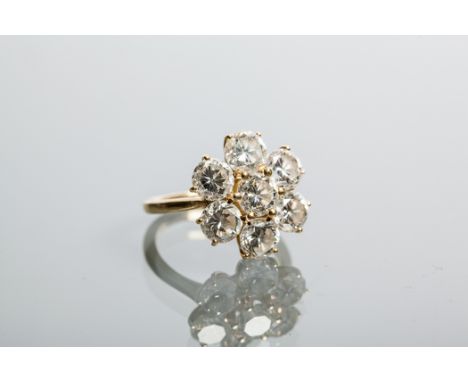 DIAMOND CLUSTER RING
the floral cluster of seven brilliant cut diamonds totalling approximately 4.20 carats, hallmarked for e