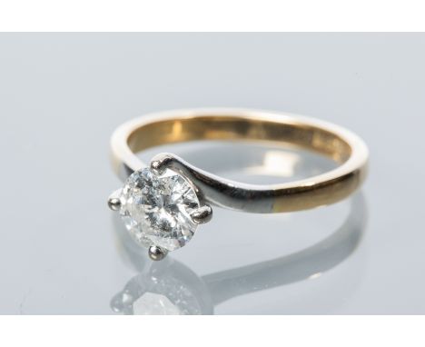 DIAMOND SOLITAIRE RING
the briliant cut diamond approximately 0.90 carats, in eighteen carat gold, size L-M