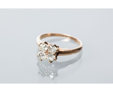 DIAMOND FOUR STONE CLUSTER RING
the four brilliant cut diamonds each approximately 0.15 carats, unmarked, size J-K
