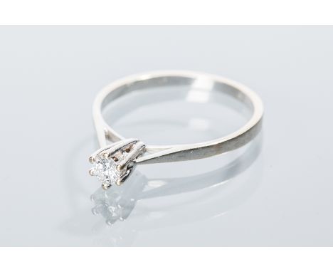 DIAMOND SOLITAIRE RING
the brilliant cut diamond of approximately 0.2 carats, unmarked, size O-P