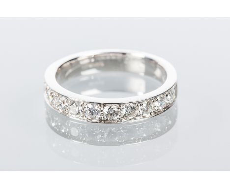 DIAMOND HALF ETERNITY RING
set with a row of brilliant cut diamonds totalling approximately 0.81 carats, in eighteen carat wh