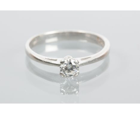 DIAMOND SOLITAIRE RING
the brilliant cut diamond approximately 0.35 carats, in platinum, size Q-R