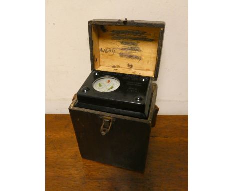 A Skymaster ghost high speed timing clock in wooden box