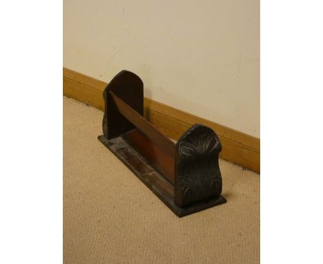 Late Victorian carved mahogany book trough