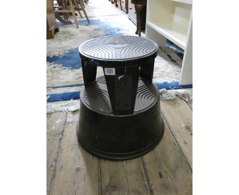 A circular shop step stool 