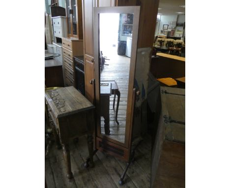 A Cheval dressing mirror on walnut stand 