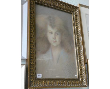 A pastel portrait of Princess Marie José of Belgium, the last Queen of Italy, Inscribed La Panne 1916.  With the German invas