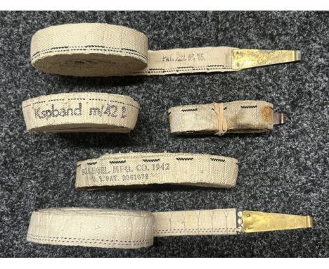 WW2 US 250 round .30 cal Browning Machine Gun Cloth Ammunition Belts x 5.