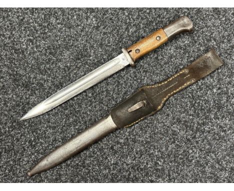 WW1 Imperial German S84/98 Mauser Bayonet with single edged fullered blade 234mm in length, maker marked "JA Henckels", spine