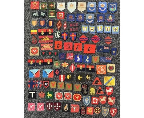 WW2 British &amp; Commonwealth Army Cloth Formation Signs and some later postwar issue formation signs. Printed and embroider