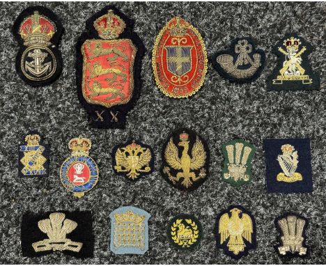 British Army &amp; RN Officers Bullion Wire Embroidered Cap Badges.