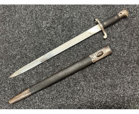 Martini Henry 1887 Pattern MKIII Bayonet with  unfullered blade 461mm in length, maker marked "Wilkinson Sword Company, Londo