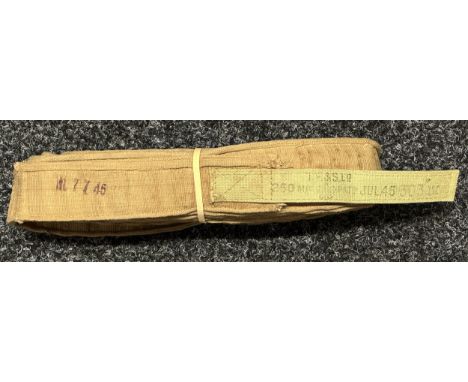 WW2 British 250 round  .303 Vickers MMG Stripless Cloth Ammunition Belt MKIII. Maker marked and dated "TF &amp; S Ltd July 19