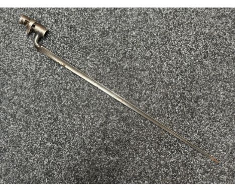 British Socket Bayonet with triangular fullered blade 550mm in length. Overall length 635mm. No scabbard.
