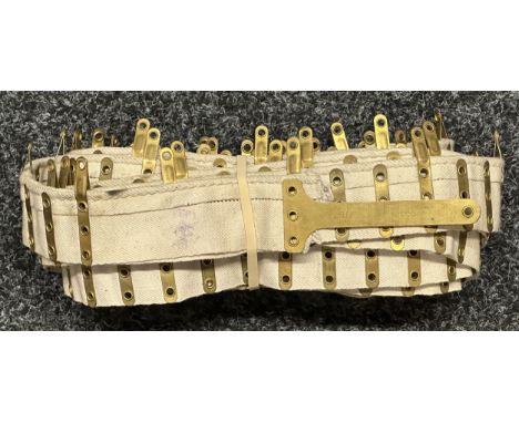 WW2 Australian made 250 round .303 Vickers MMG Cloth Ammunition Belt. Maker marked and dated on the starter tab "Eyelets, Mel